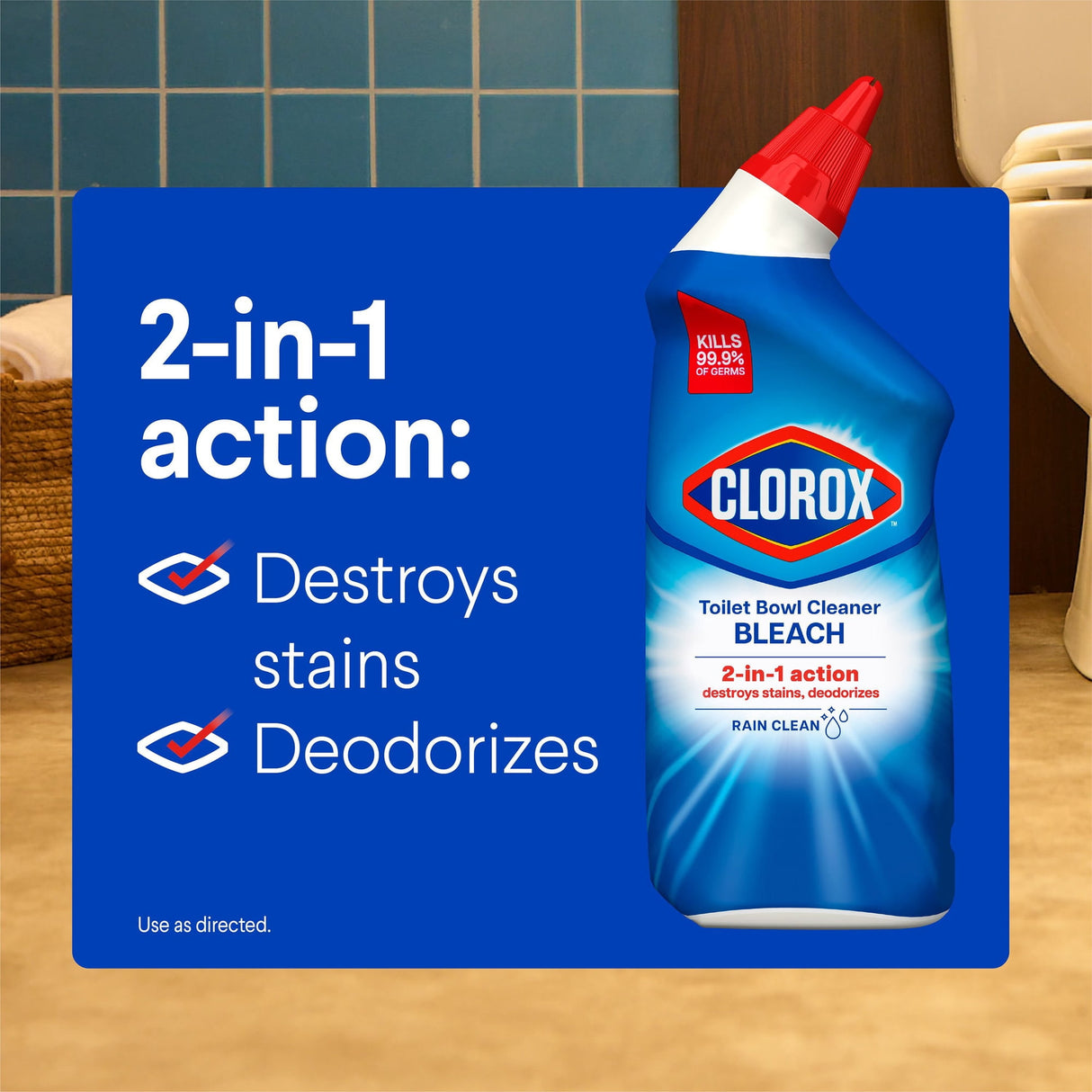 Clorox Toilet Bowl Cleaner with Bleach, Rain Clean (6 pack)