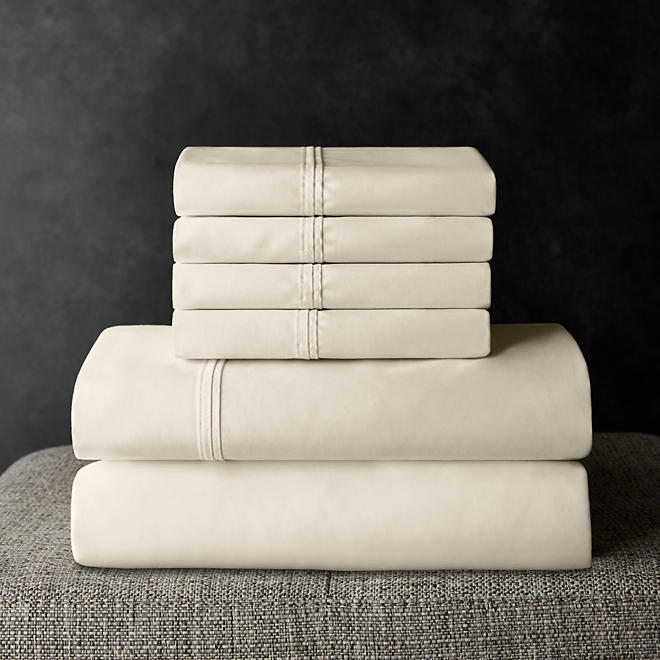 6 Piece 700 Thread Count King Size Bed Sheet Set