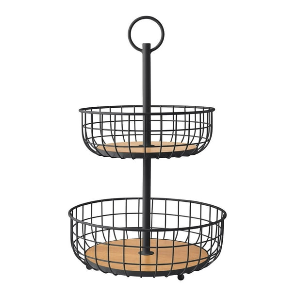 Member's Mark 2 Tier Wire Basket Stand, Black