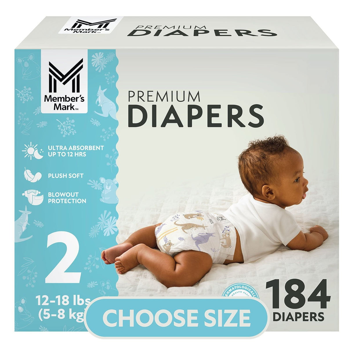 Member's Mark Size 2 Diapers, 184 Count