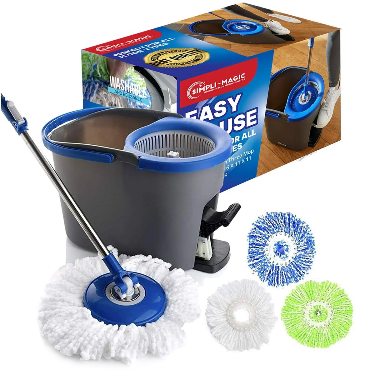 Simpli Spin Mop with Foot Pedal and 3 Fillers - ShopUSA - Kenya