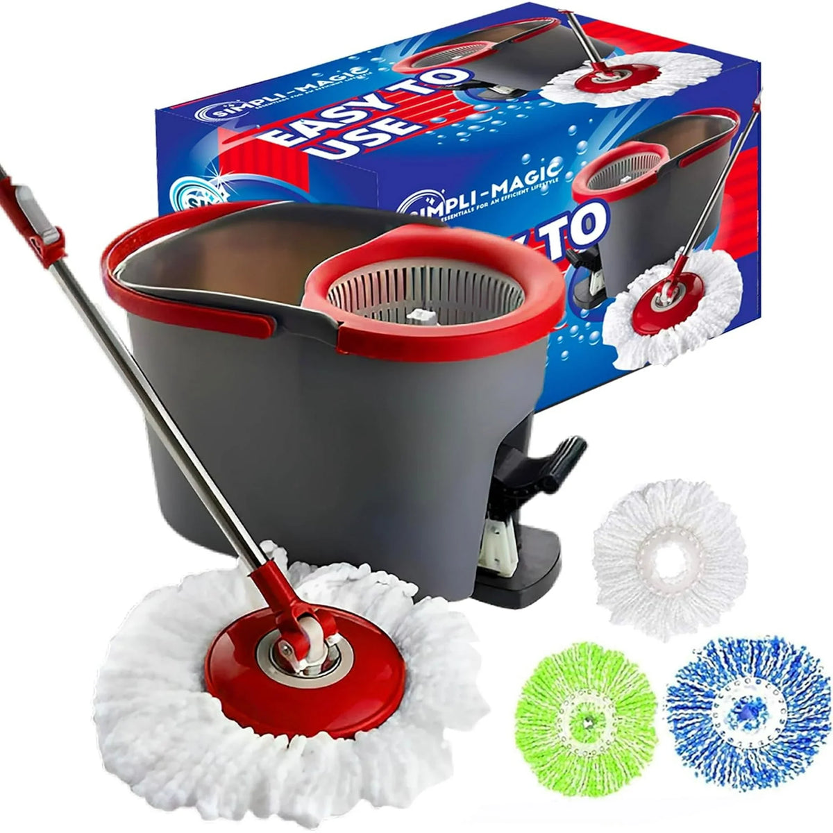 Simpli Spin Mop with Foot Pedal and 3 Fillers - ShopUSA - Kenya