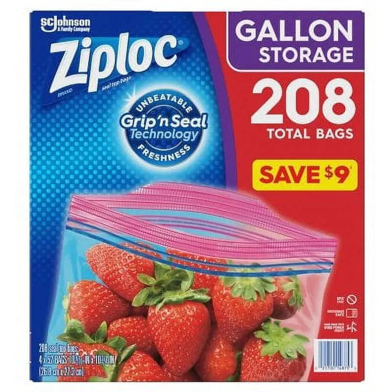 Ziploc Easy Open Tabs Storage Gallon Bags (208 ct.) - ShopUSA - Kenya