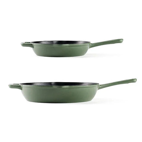 2-Piece Enamel Cast Iron Set, Sage - Front
