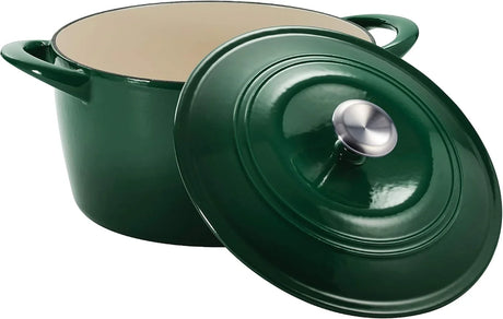 Tramontina 7 Qt Enameled Cast Iron Dutch Oven, Basil - Front
