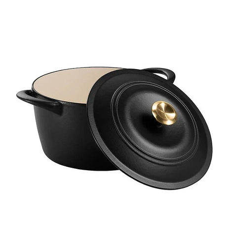 Tramontina 7 Qt Enameled Cast Iron Dutch Oven, Satin Black - Front