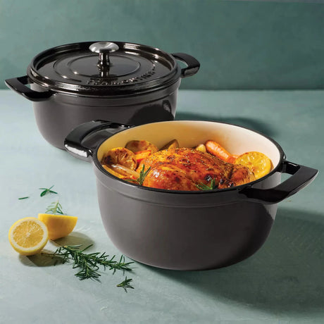 Tramontina 4 and 6 Quart Cast Iron Dutch Oven Set, Gun Metal - Detail 2