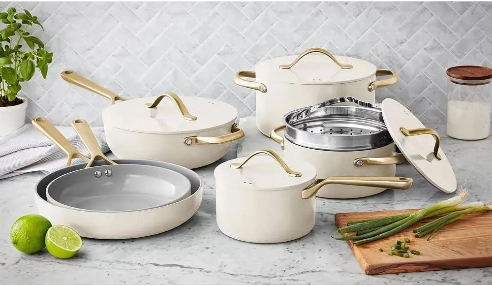 Member's Mark 11-Piece Modern Ceramic Cookware Set, Green - Detail 8