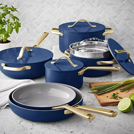 Member's Mark 11-Piece Modern Ceramic Cookware Set, Green - Detail 11