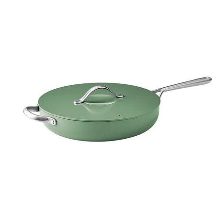 Member's Mark 5.5 Quart Jumbo Ceramic Nonstick Pan, Sage - Front