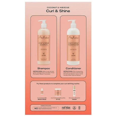 SheaMoisture Coconut & Hibiscus Curl Shampoo and Conditioner Set(2 Pack ) - ShopUSA - Kenya