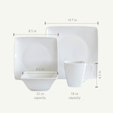 Dinnerware Set in Kenya - Over&Back 32-Piece White Porcelain Square