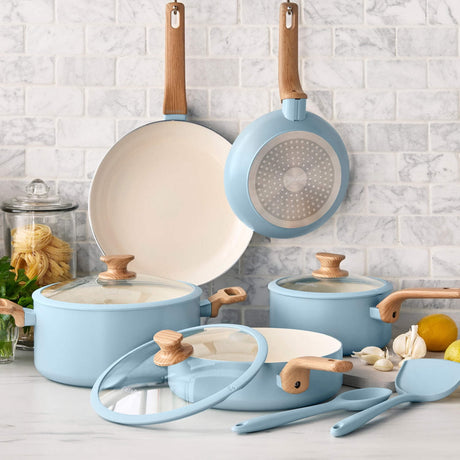 GreenPan Essence 10-Piece Ceramic Nonstick Cookware Set, Taupe - Detail 1