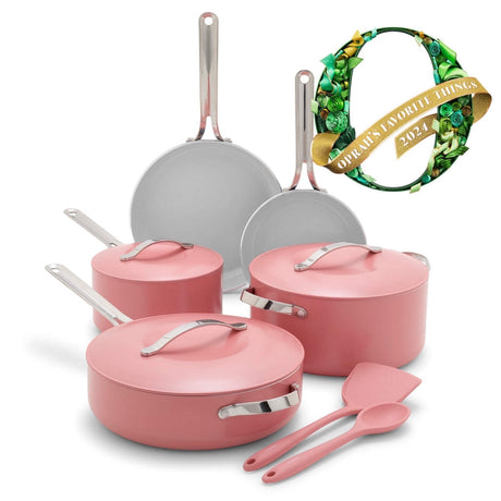 GreenPan Nova 10-Piece Cookware Set, Coral - Front