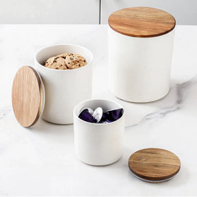 4-piece Canister With Acacia Wood Lid Set - ShopUSA - Kenya