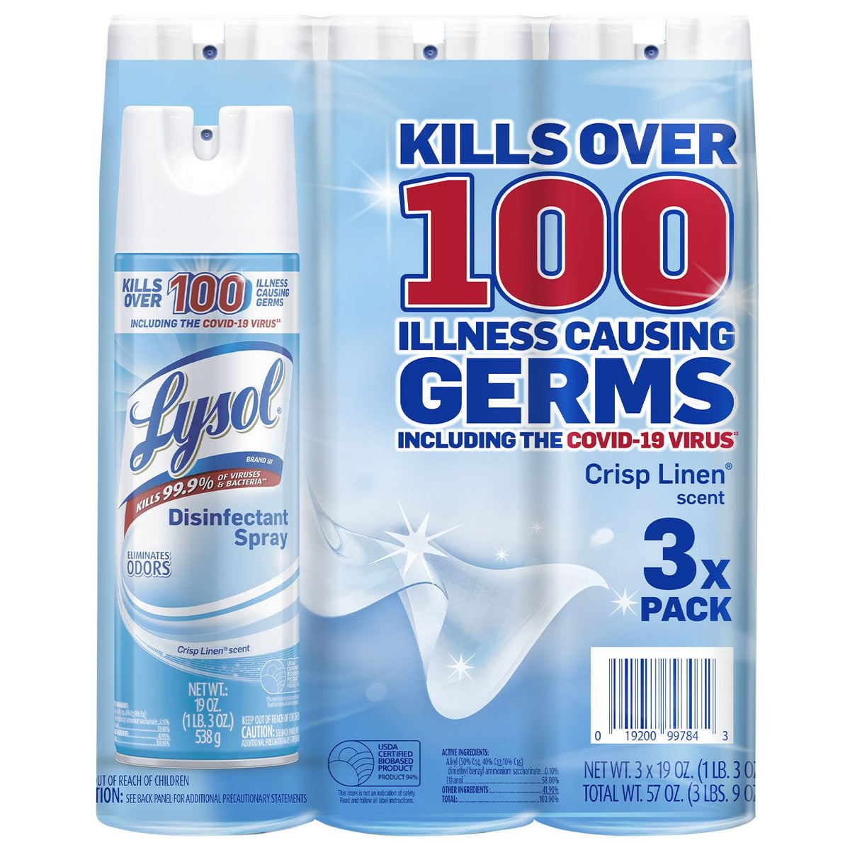 Lysol Disinfectant Spray Crisp Linen in Kenya - 3 Pack