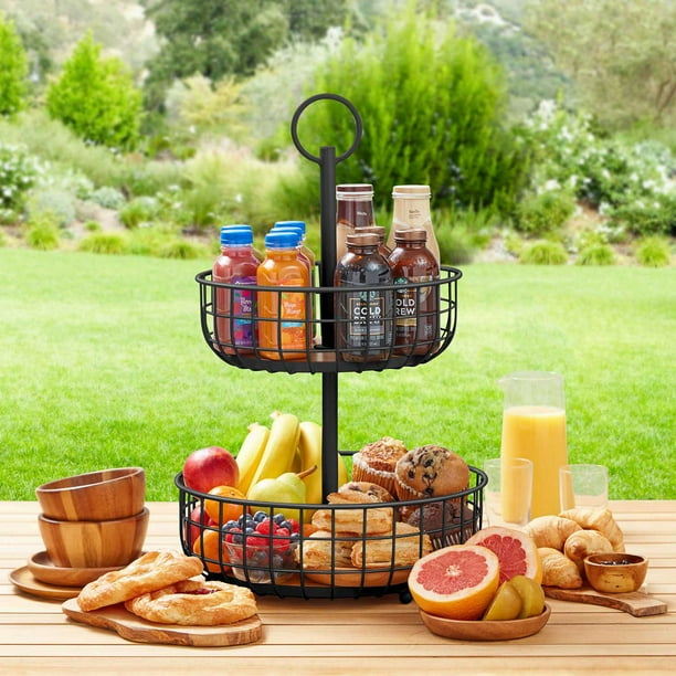 Member's Mark 2 Tier Wire Basket Stand, Black