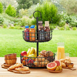 Member's Mark 2 Tier Wire Basket Stand, Black