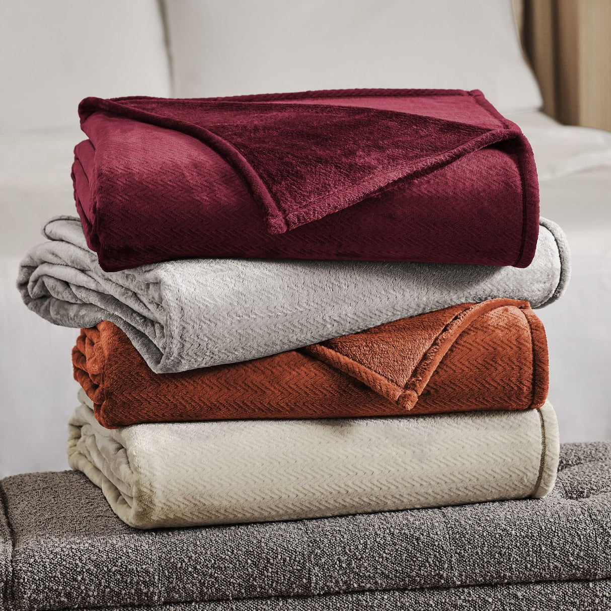 Member's Mark Herringbone Velvet Plush Blanket