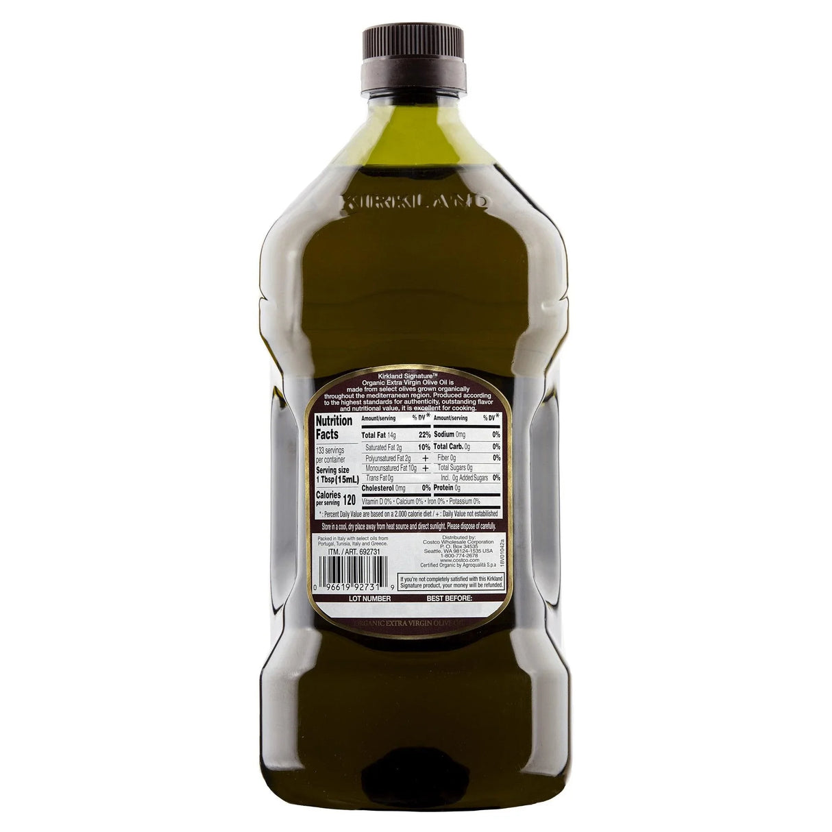 Kirkland Signature, Organic Extra Virgin Olive Oil, 2 L - ShopUSA - Kenya