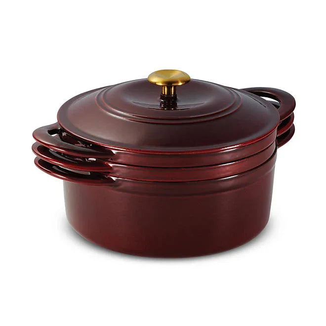 Tramontina 4-Piece Stackable Enamel Cast Iron Cookware Set - ShopUSA - Kenya