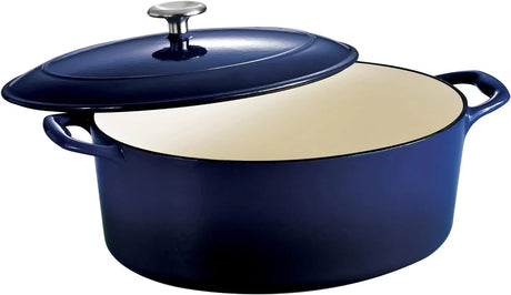 Tramontina Cast Iron Oval Dutch Oven Pot with Lid, CranBerry - Detail 1