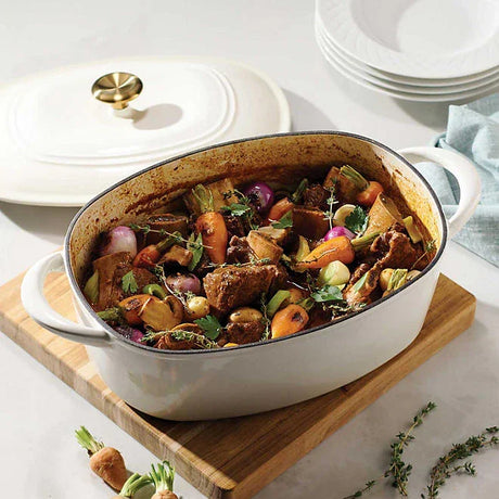 Tramontina Cast Iron Oval Dutch Oven Pot with Lid, CranBerry - Detail 4