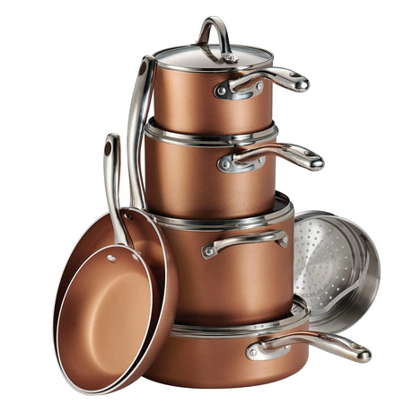 Tramontina 11-Piece Nonstick Cookware Set, Copper - Detail 1