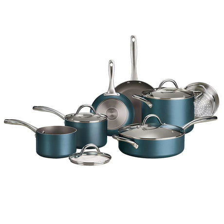 Tramontina 11-Piece Nonstick Cookware Set, Blue - Front