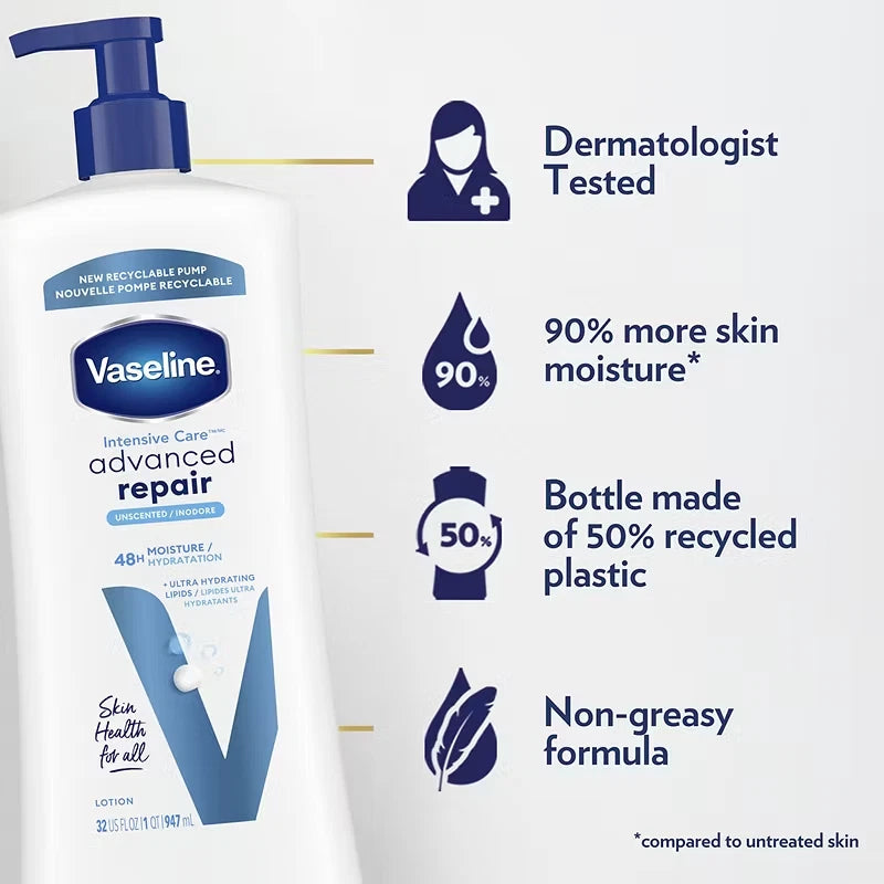 Vaseline Intensive Care Advanced Repair Unscented Body Lotion