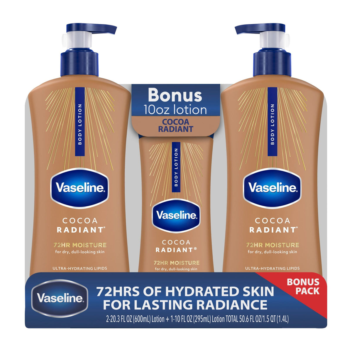 Vaseline Intensive Care Cocoa Radiant Body Lotion, 2 pk