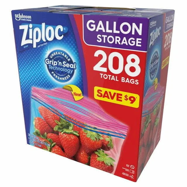 Ziploc Easy Open Tabs Storage Gallon Bags (208 ct.) - ShopUSA - Kenya