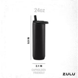 Zulu Base Stainless Steel Water Bottle with Lids (2 Pack)