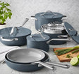 Member's Mark 11-Piece Modern Ceramic Cookware Set, Gray - Front