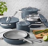 Member's Mark 11-Piece Modern Ceramic Cookware Set, Gray - Front