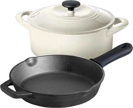 Tramontina 3-Piece Cast Iron Cookware Set, Latte - Front