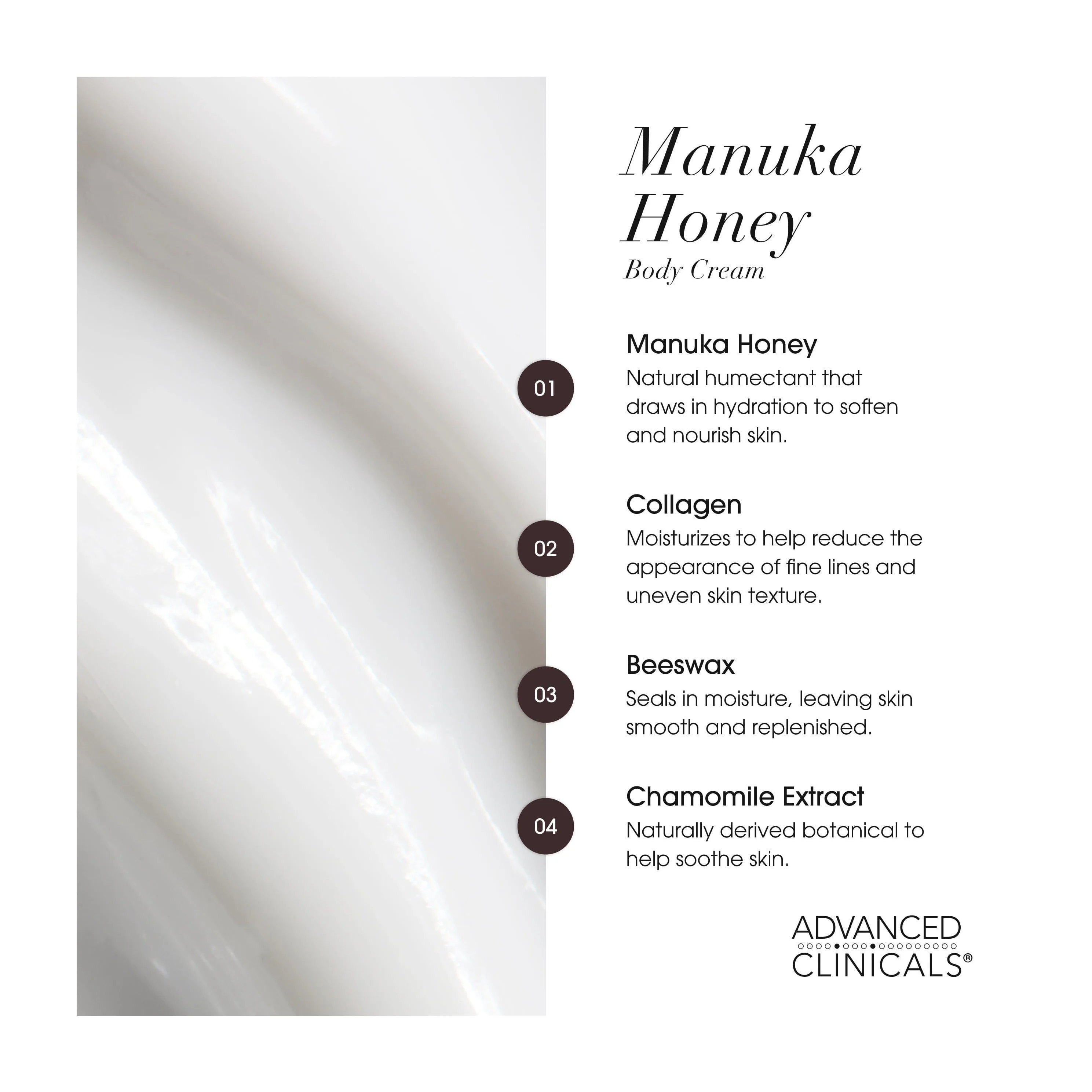Advanced Clinicals Manuka Honey Body Cream
