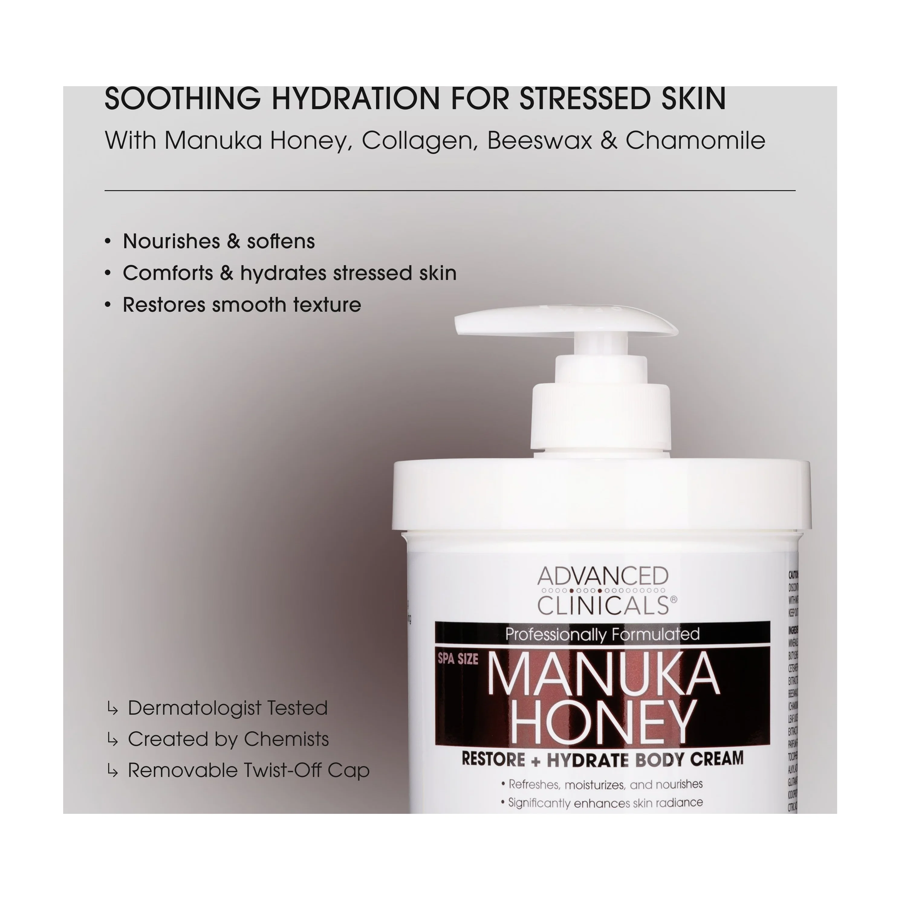 Advanced Clinicals Manuka Honey Body Cream