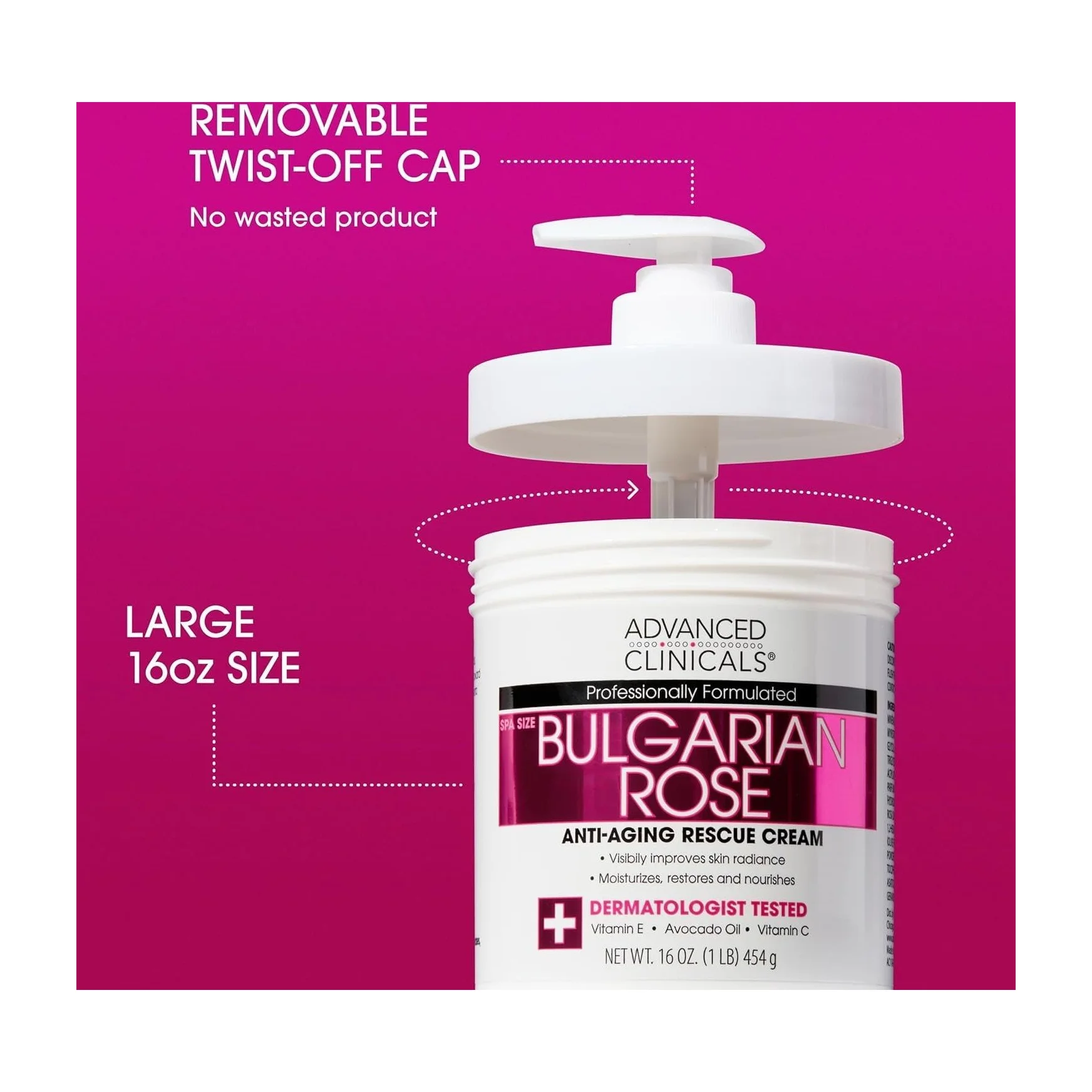 Anti Aging Moisturizing Body Cream -Advanced Clinicals  Bulgarian Rose