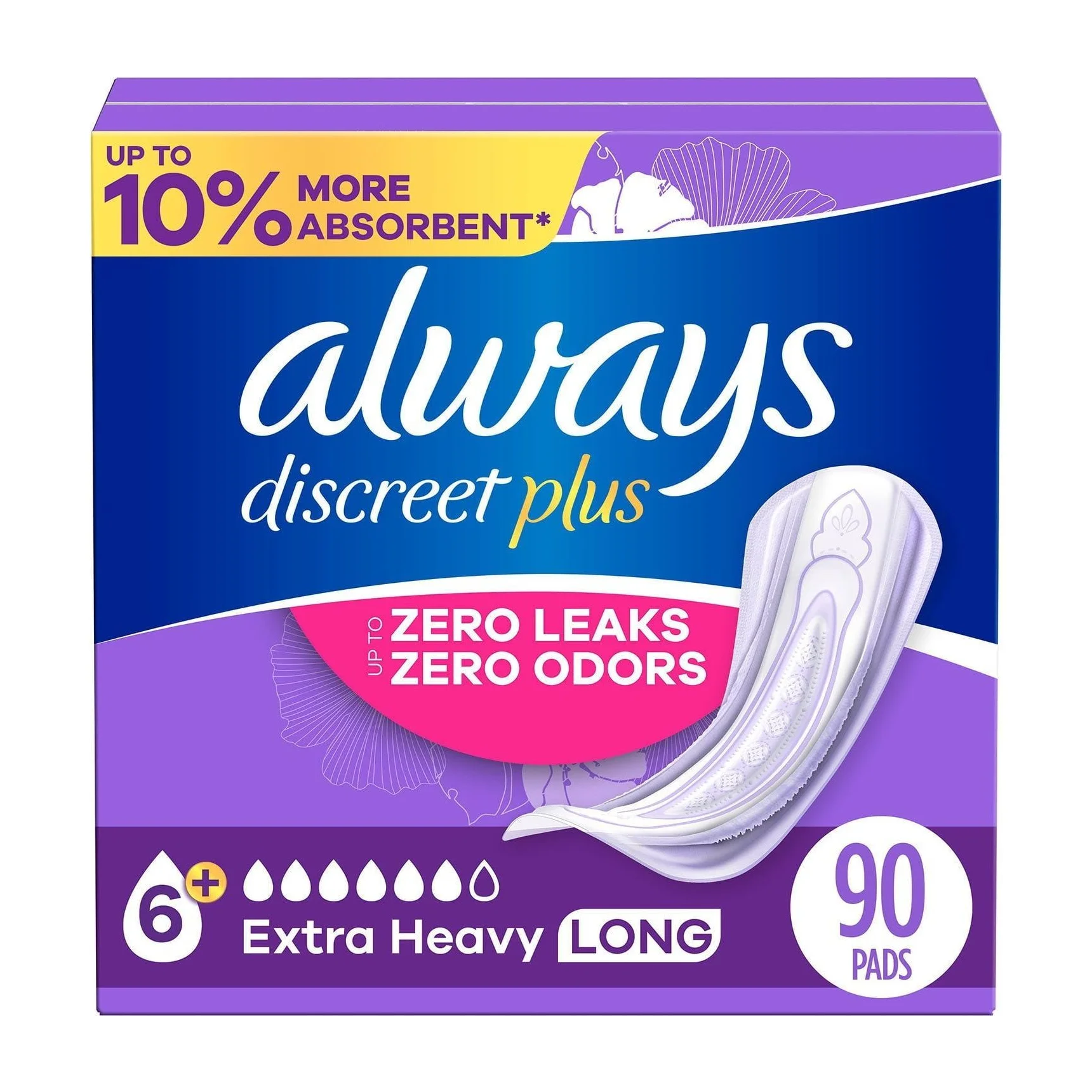 Always Discreet plus Incontinence Pads for Women, (choose size)