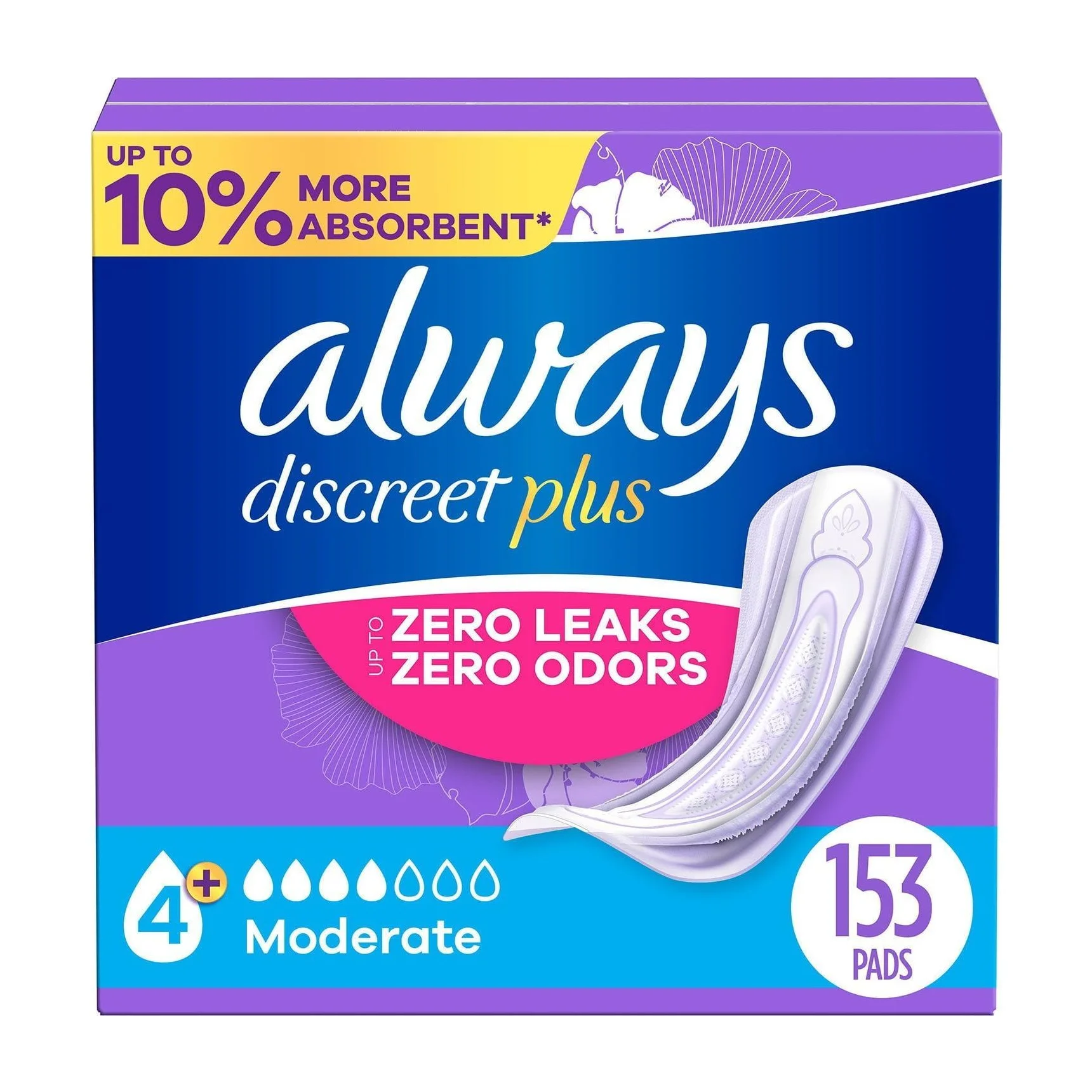 Incontinence Pads for Women in Kenya - Always Discreet Plus, 153 ct
