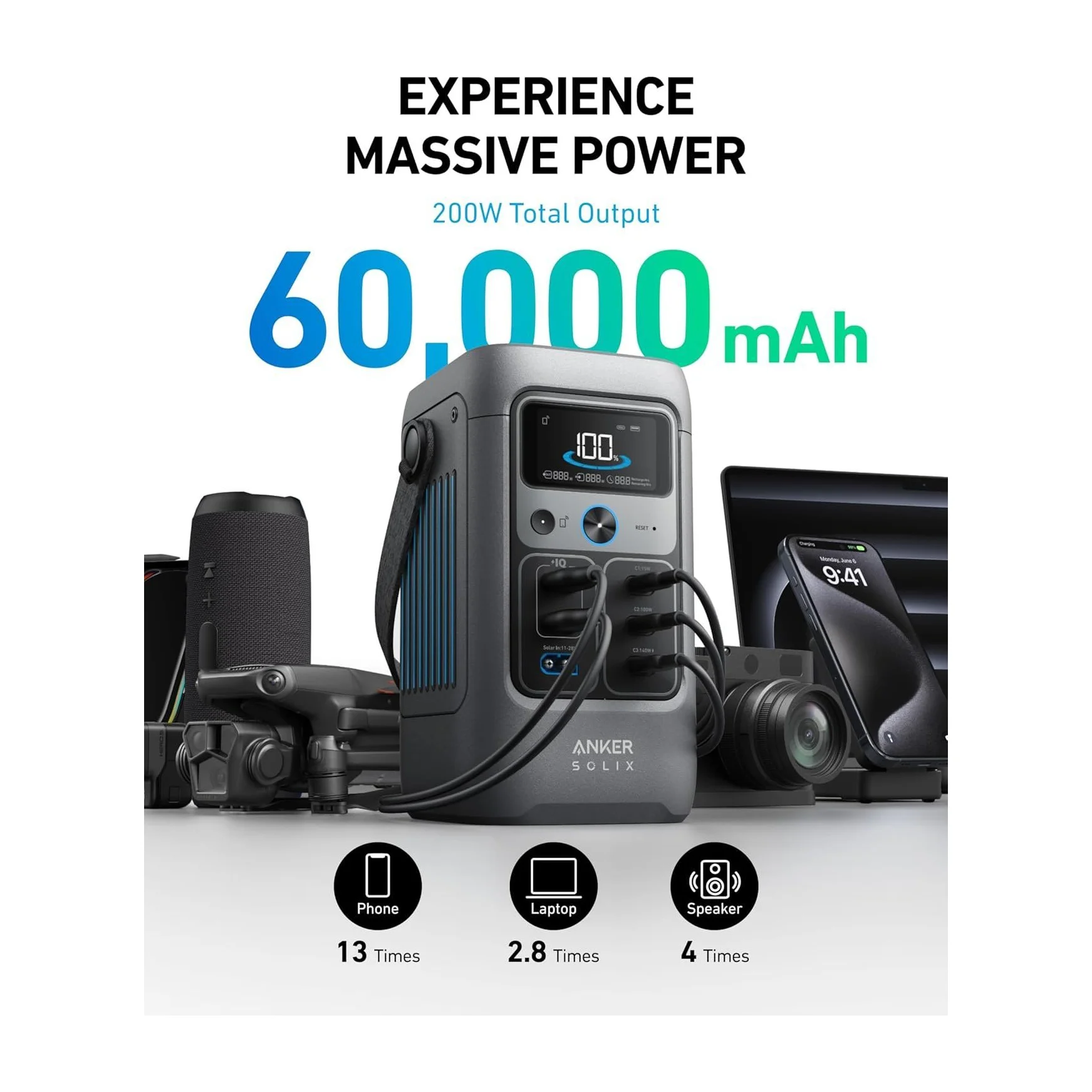 Anker SOLIX C200 Portable Power Station 192Wh 200W