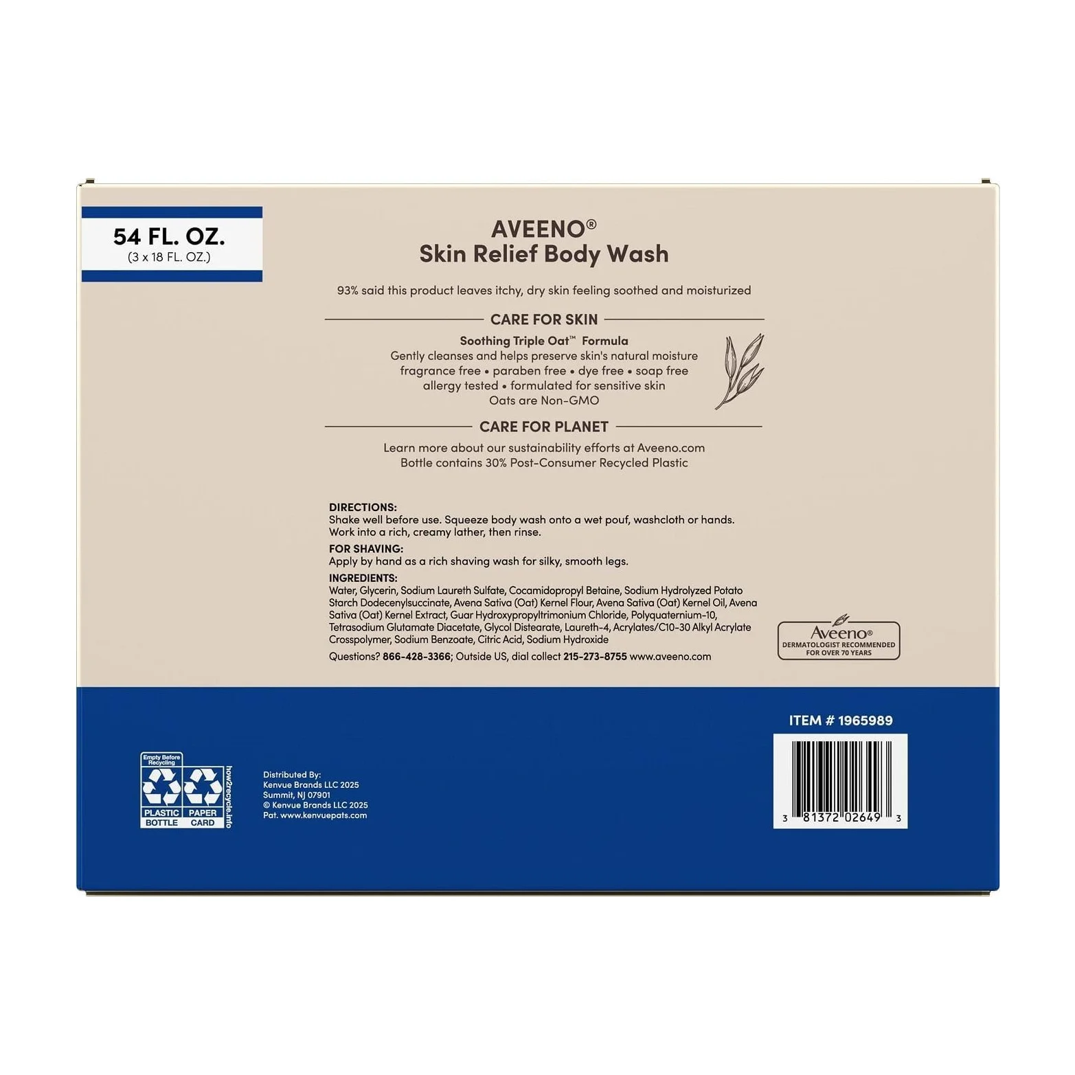 Aveeno Skin Relief Body Wash in Kenya - Pack of 3