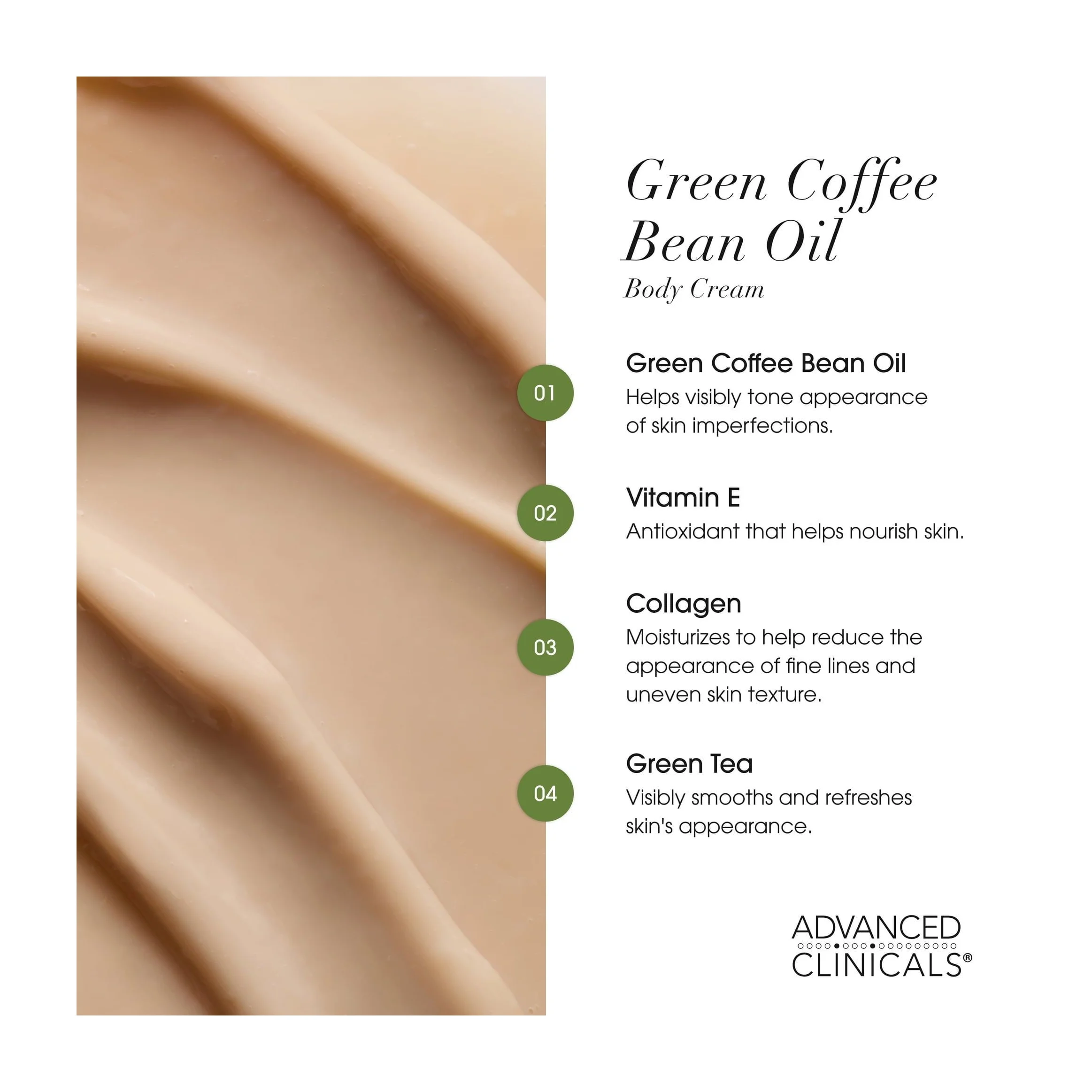 Firming Body Cream-Advanced Clinicals Green Coffee Bean Oil