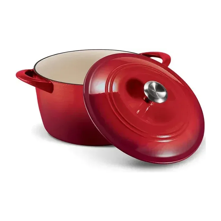 Tramontina 7 Qt Enameled Cast Iron Dutch Oven, Red