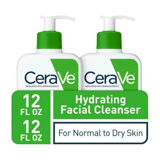 CeraVe Hydrating Facial Cleanser for Normal to Dry Skin, 355ml