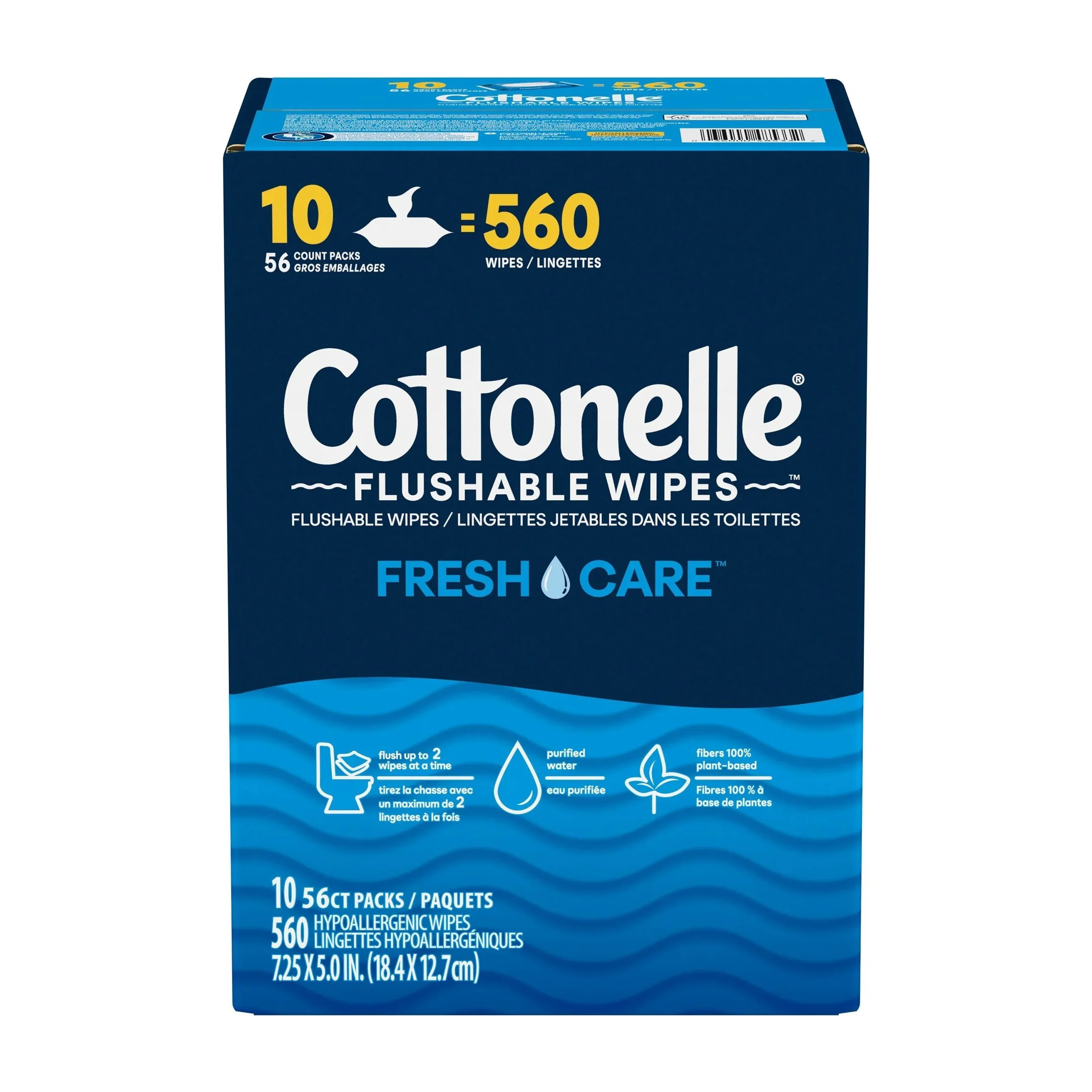 Cottonelle Fresh Care Flushable Wipes, 560 Wipes