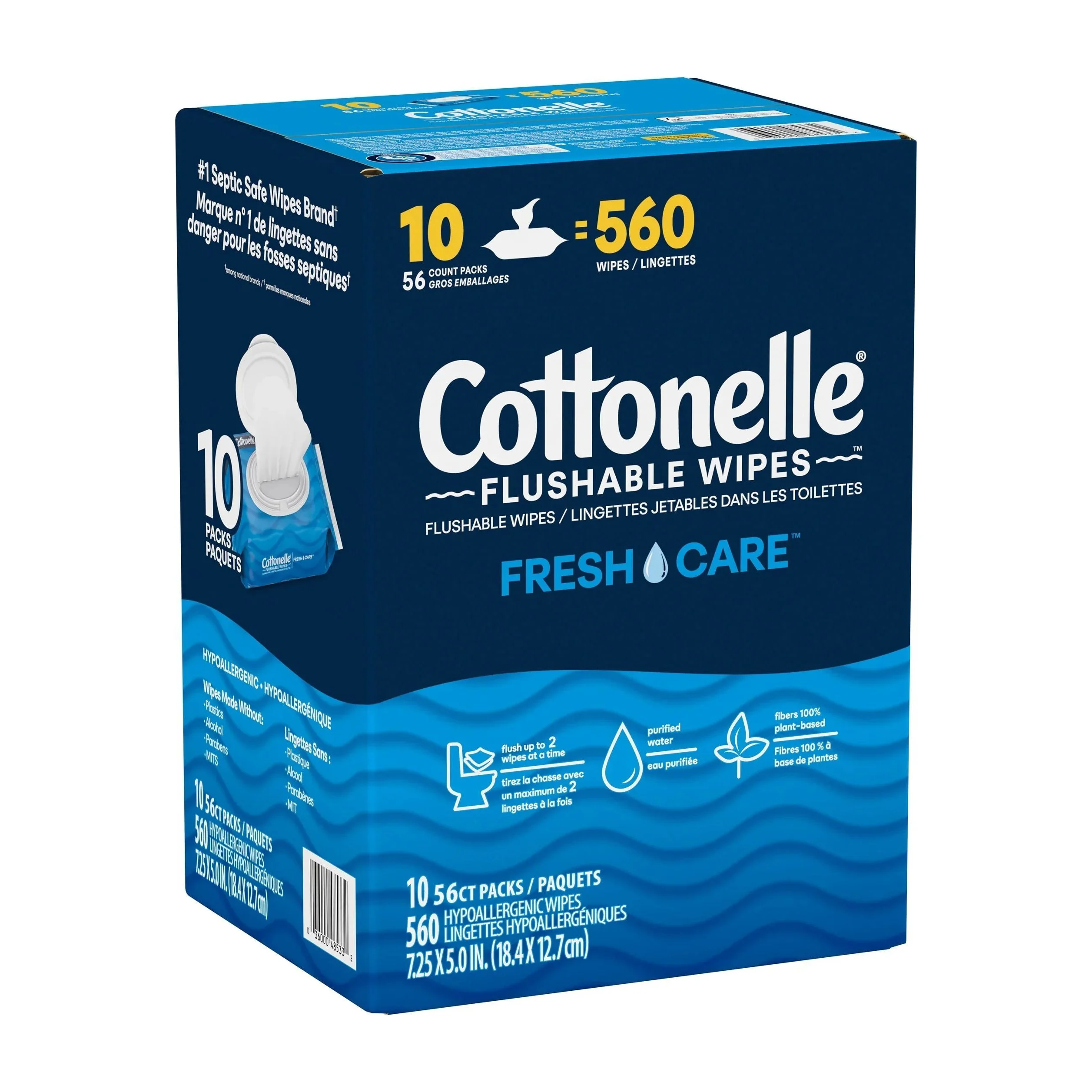 Cottonelle Fresh Care Flushable Wipes, 560 Wipes