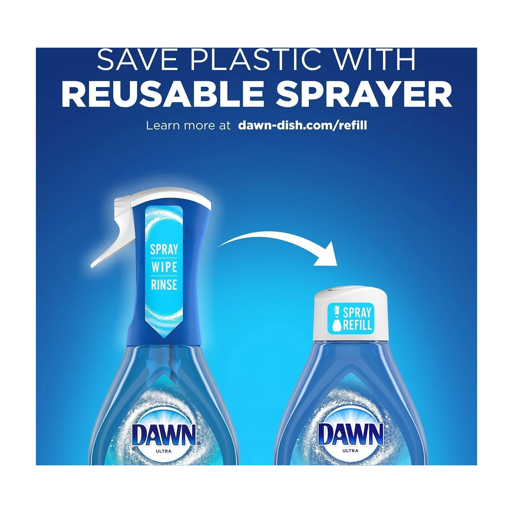 Dawn Platinum Plus Dish Spray, 1 Spray Bottle + 2 Refills