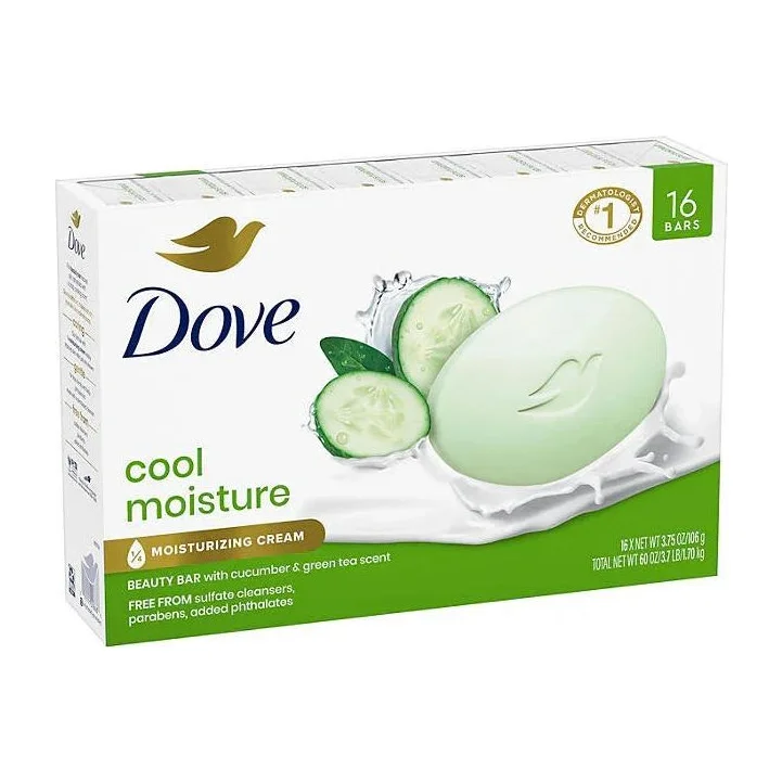 Dove  Cucumber and Green Tea  bar soaps (16 pack)
